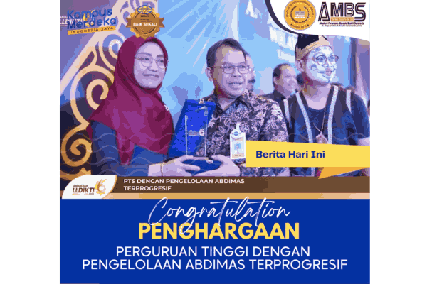 Penghargaan Perguruan Tinggi Dengan Pengelolaan ABDIMAS Terprogresif